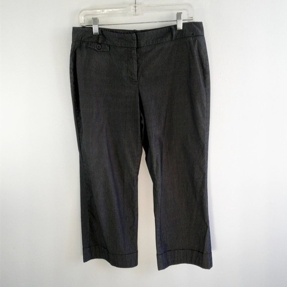 New York & Company Pants - New York and Company Women's Pants Gray Striped Cropped Straight Leg Size 8